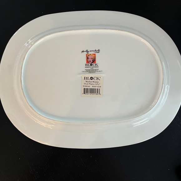 Oval Serving Platter Andy Warhol Marilyn Monroe Block China NWT 14.5" - Picture 2 of 4